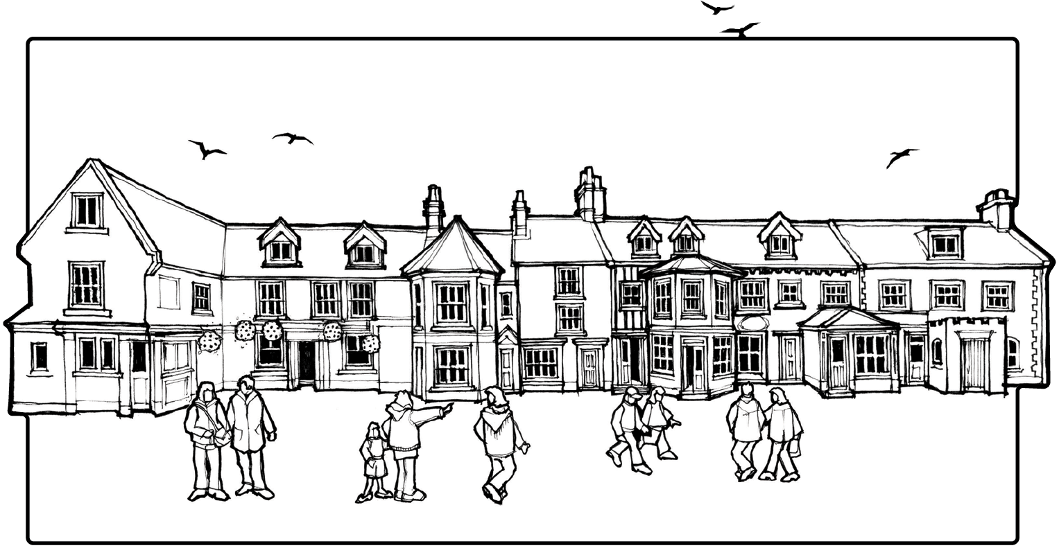 drawing of Reepham Town Centre