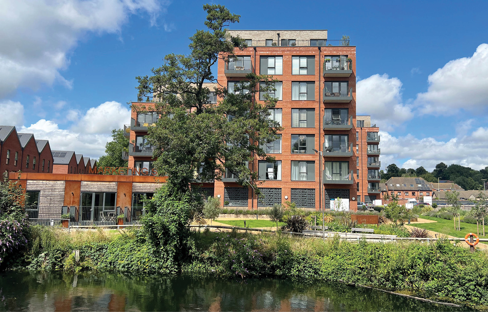 decorative image: High density homes on a brownfield site at St. James's Quay, Norwich