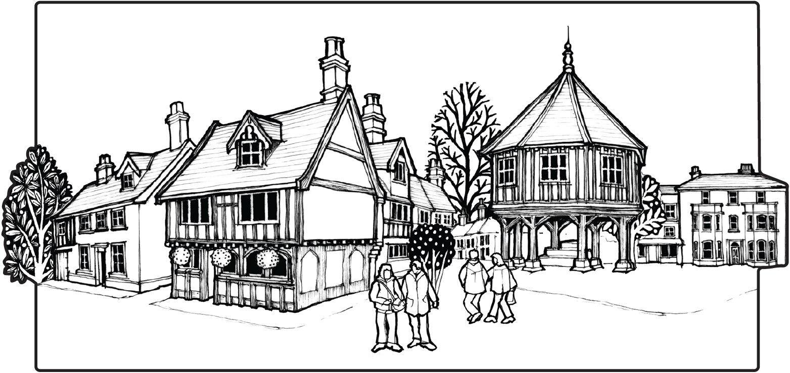 drawing of Wymondham Town Centre