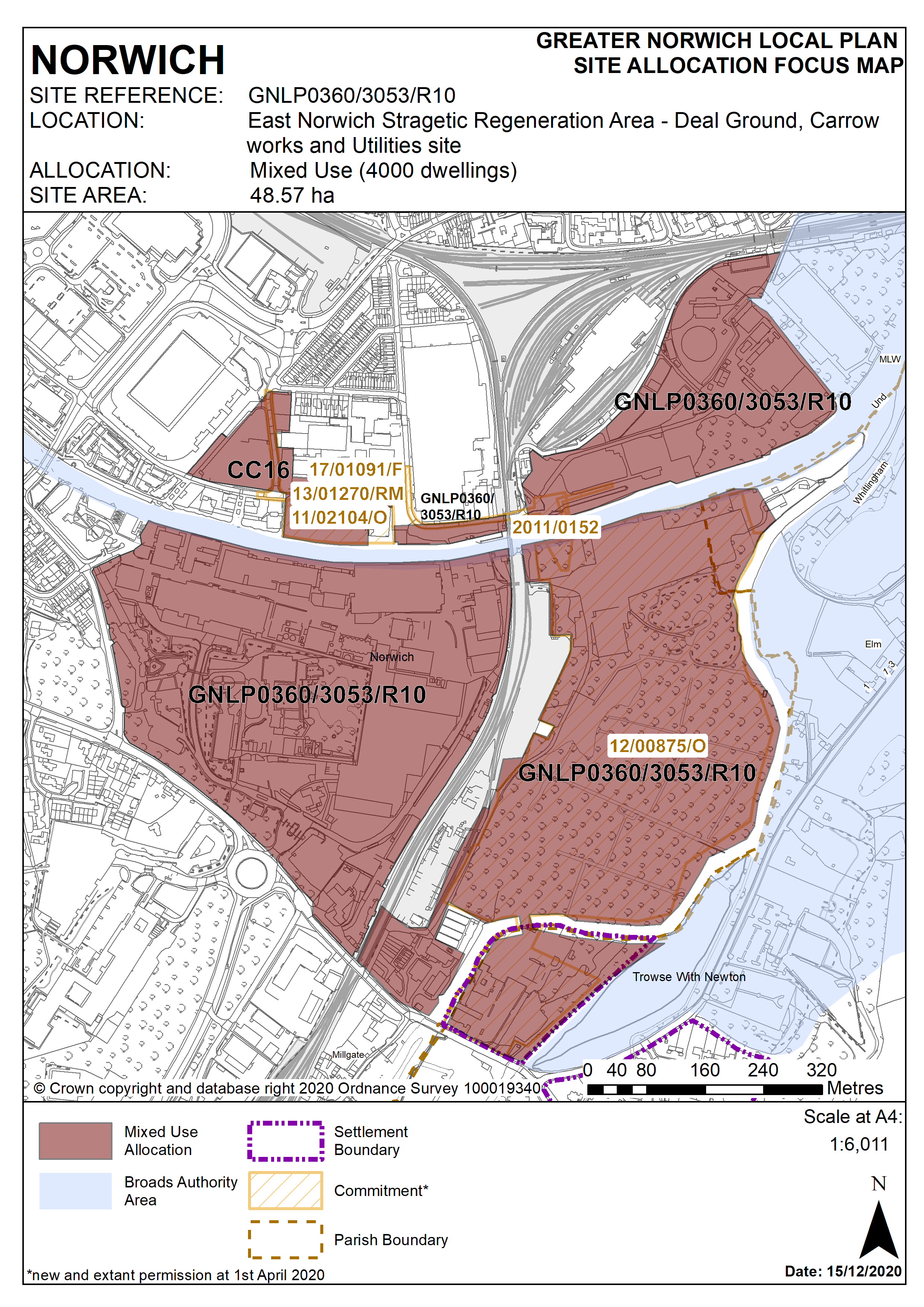 Policy map for strategic allocation in Norwich