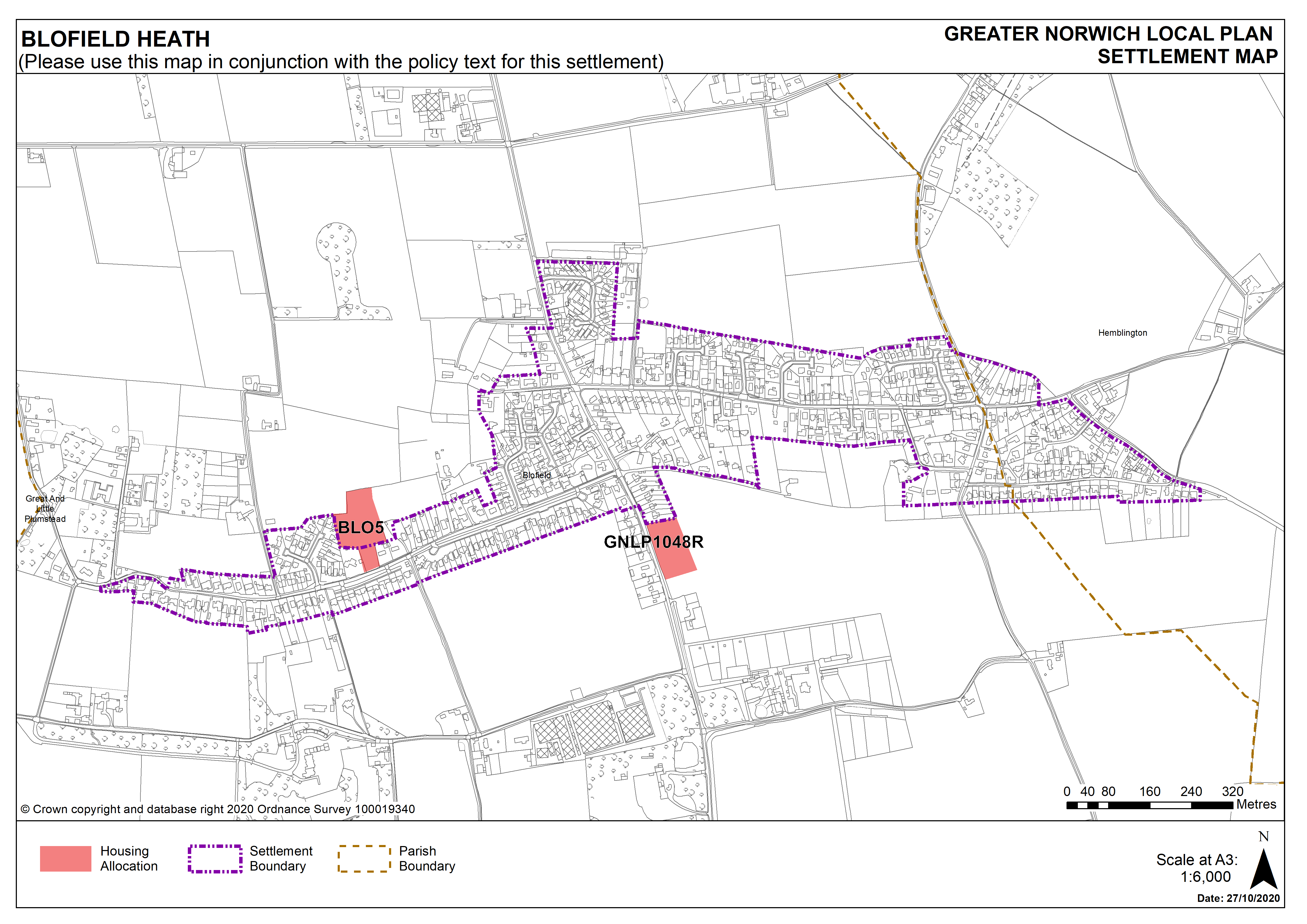 Blofield Heath Settlement Map