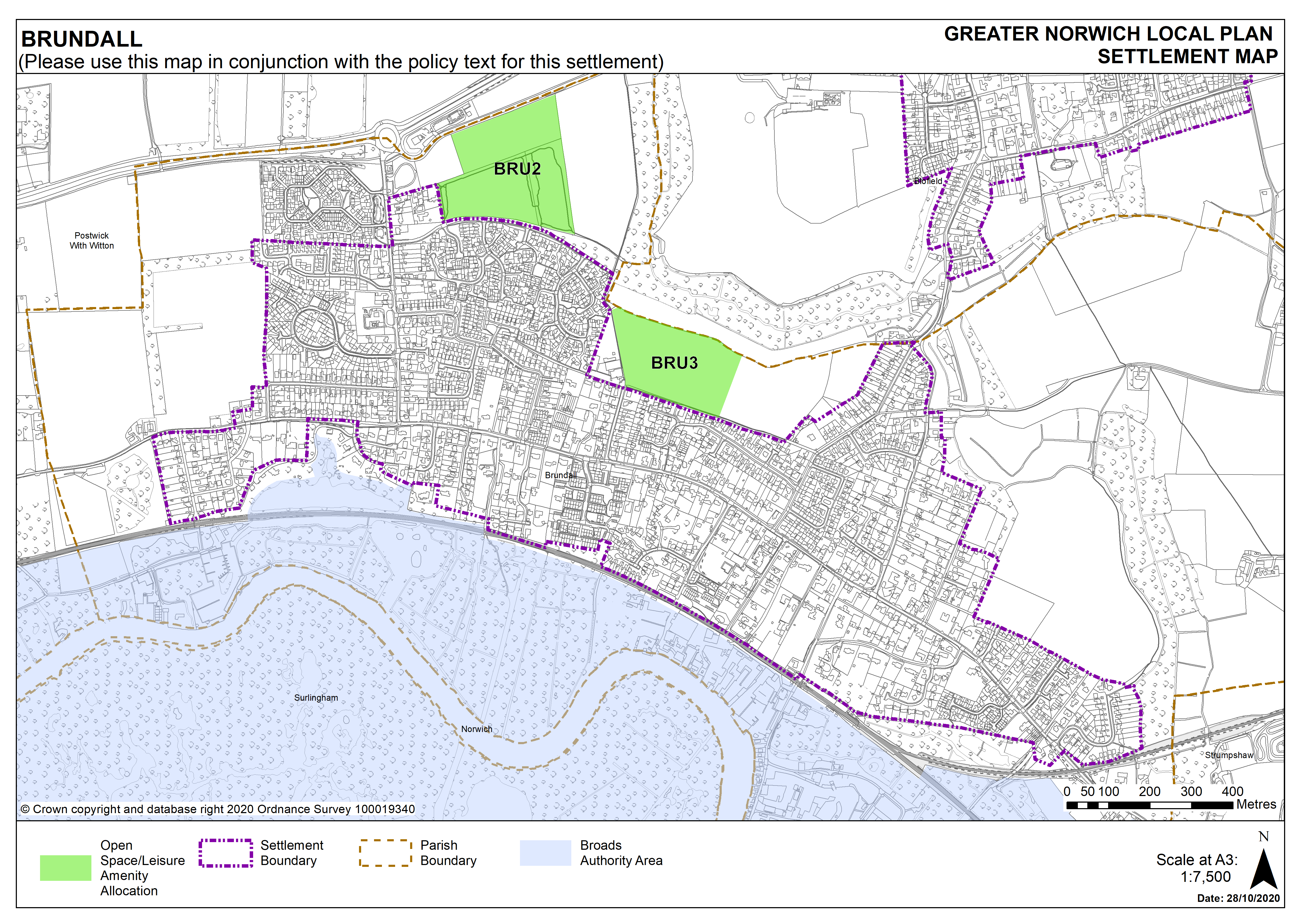 Brundall Settlement Map