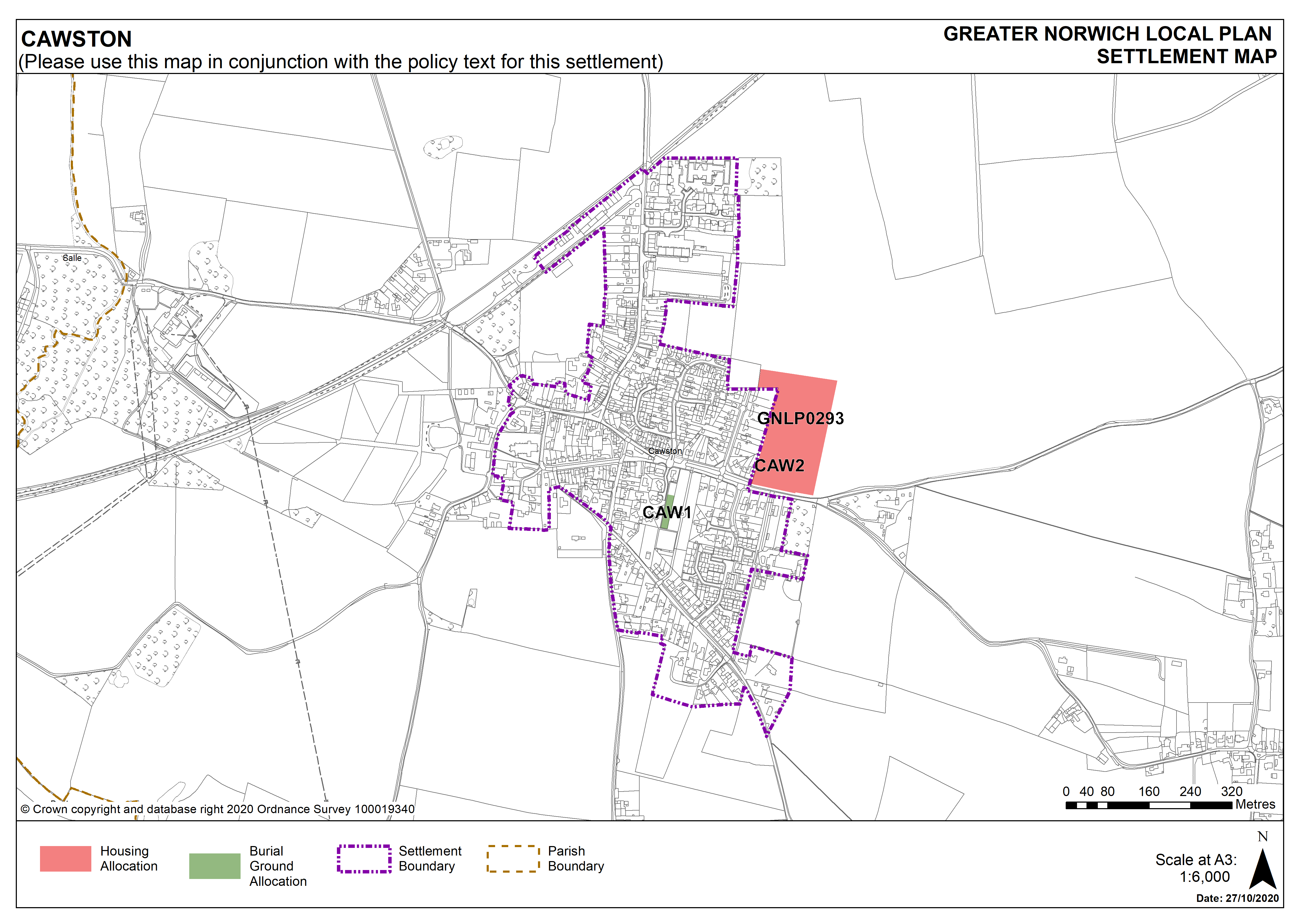 Cawston Settlement Map
