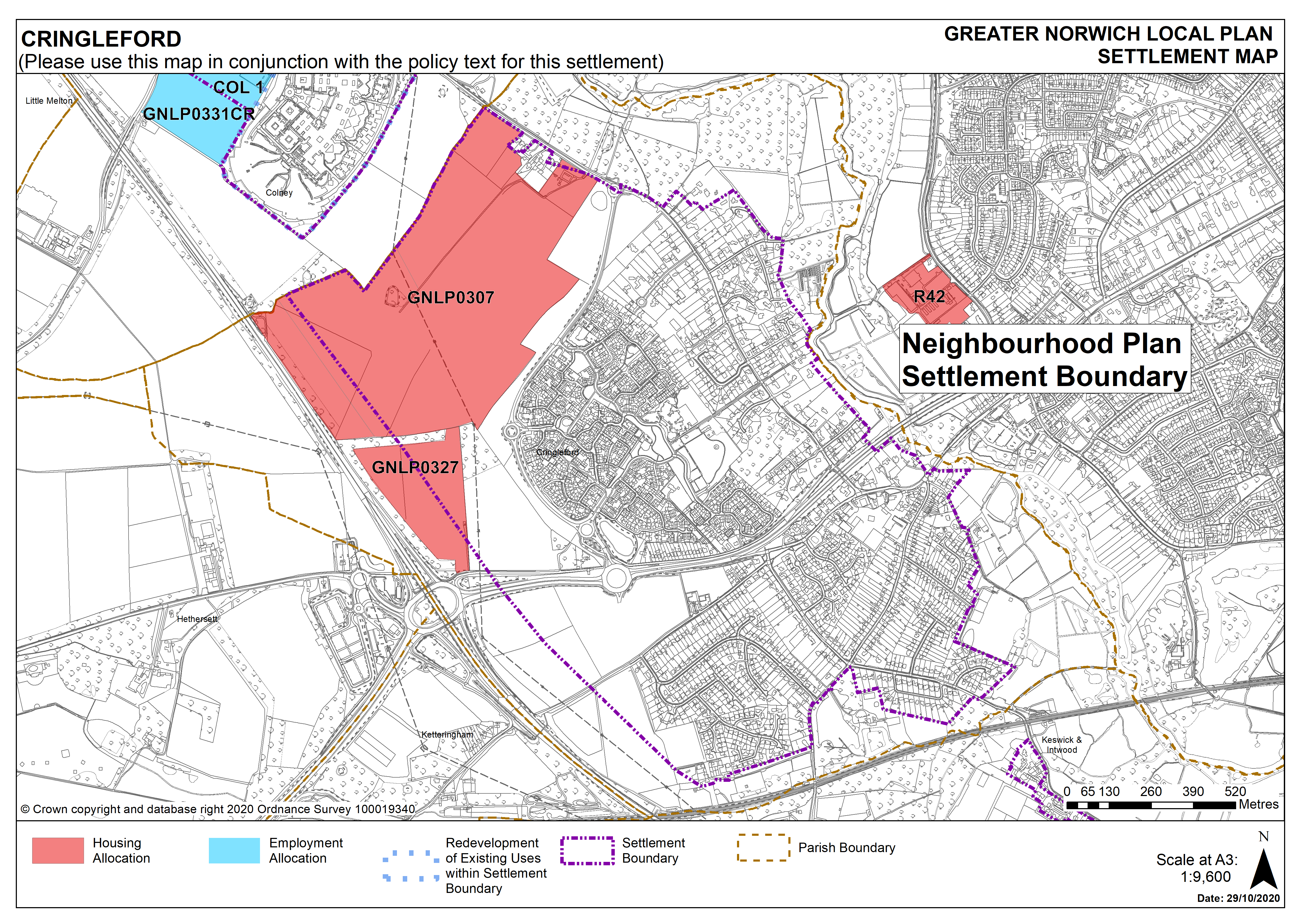 Cringleford Settlement Map