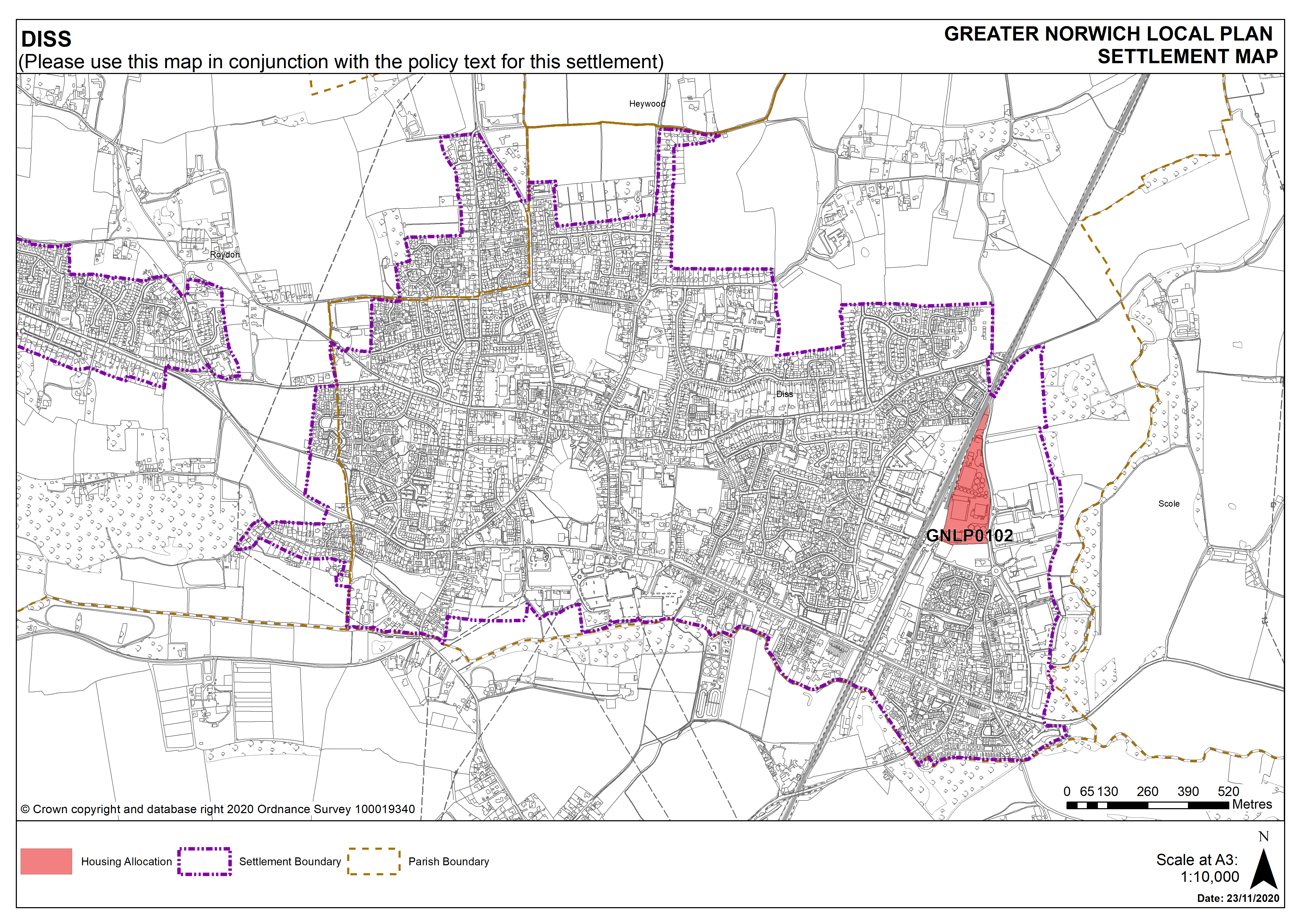 Diss Settlement Map