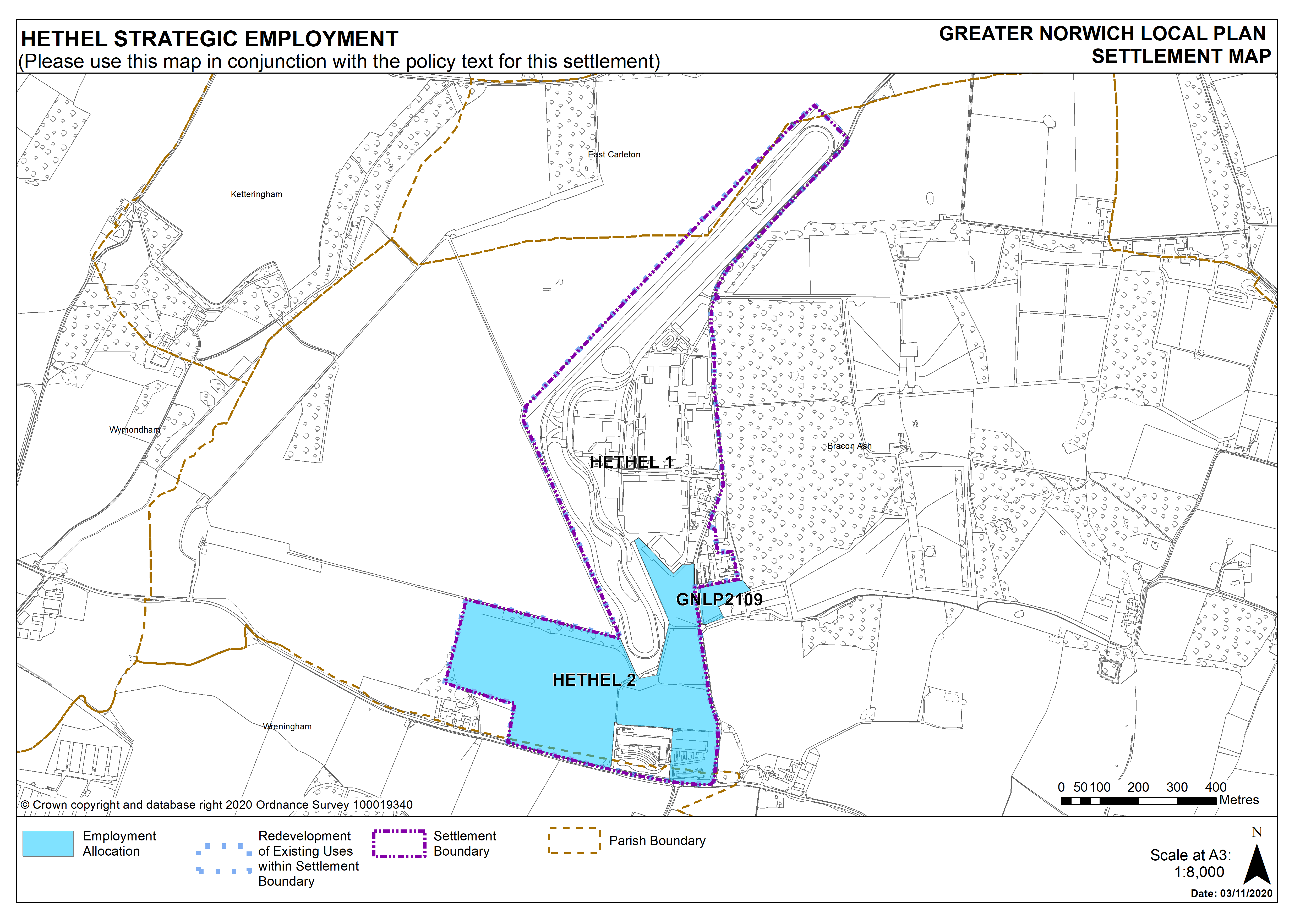 Hethel Settlement Map