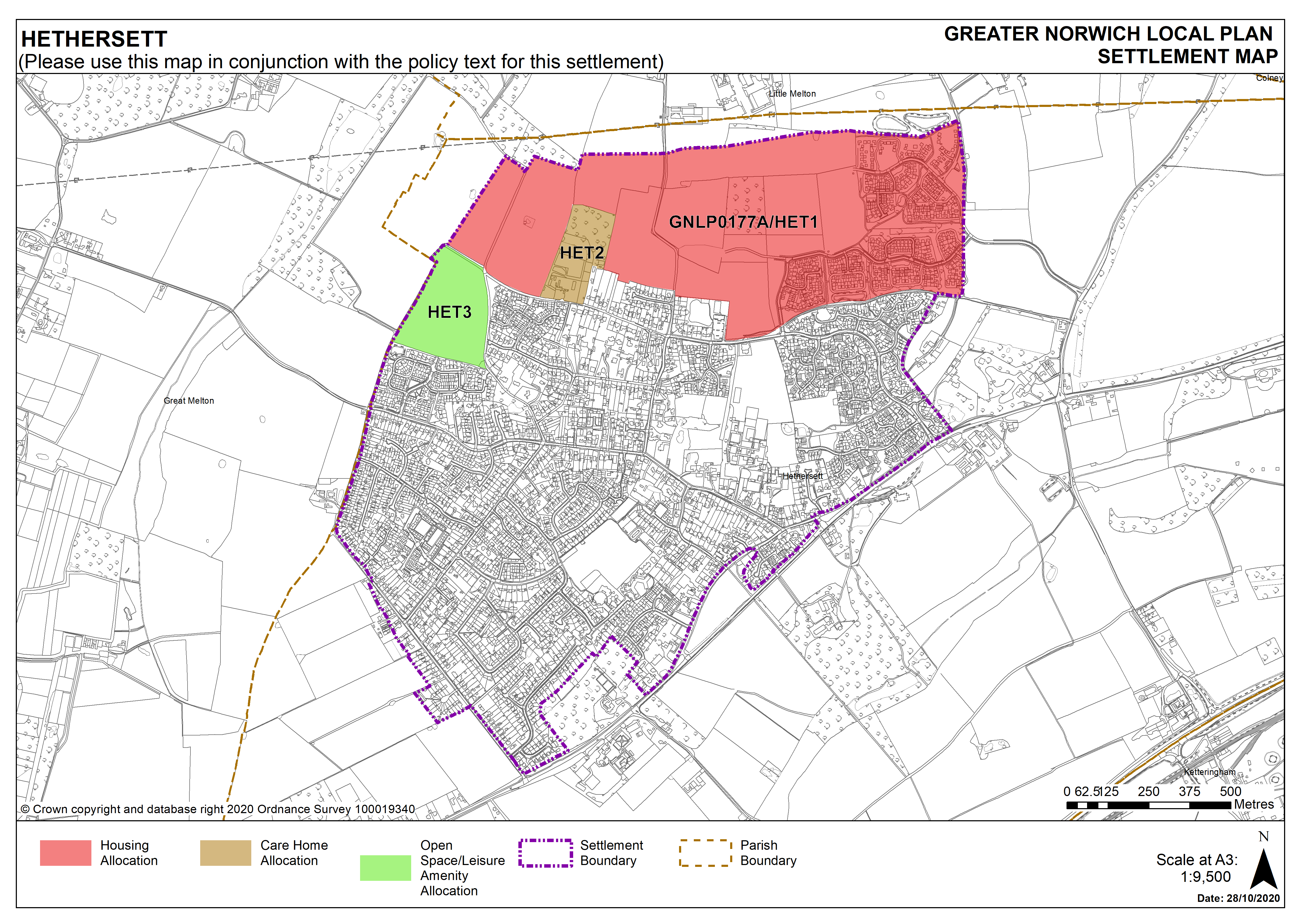 Hethersett Settlement Map