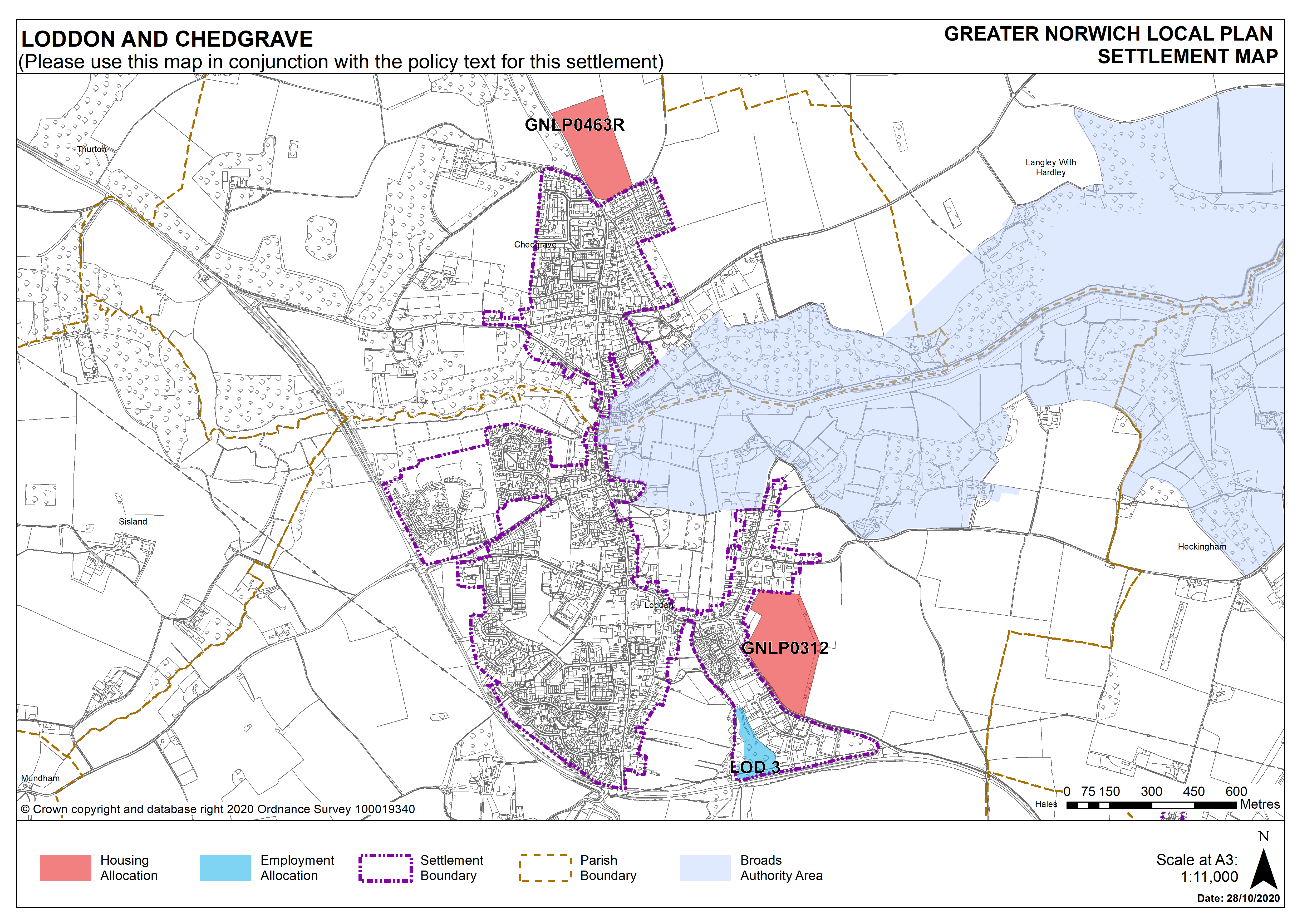 Loddon and Chedgrave Settlement Map