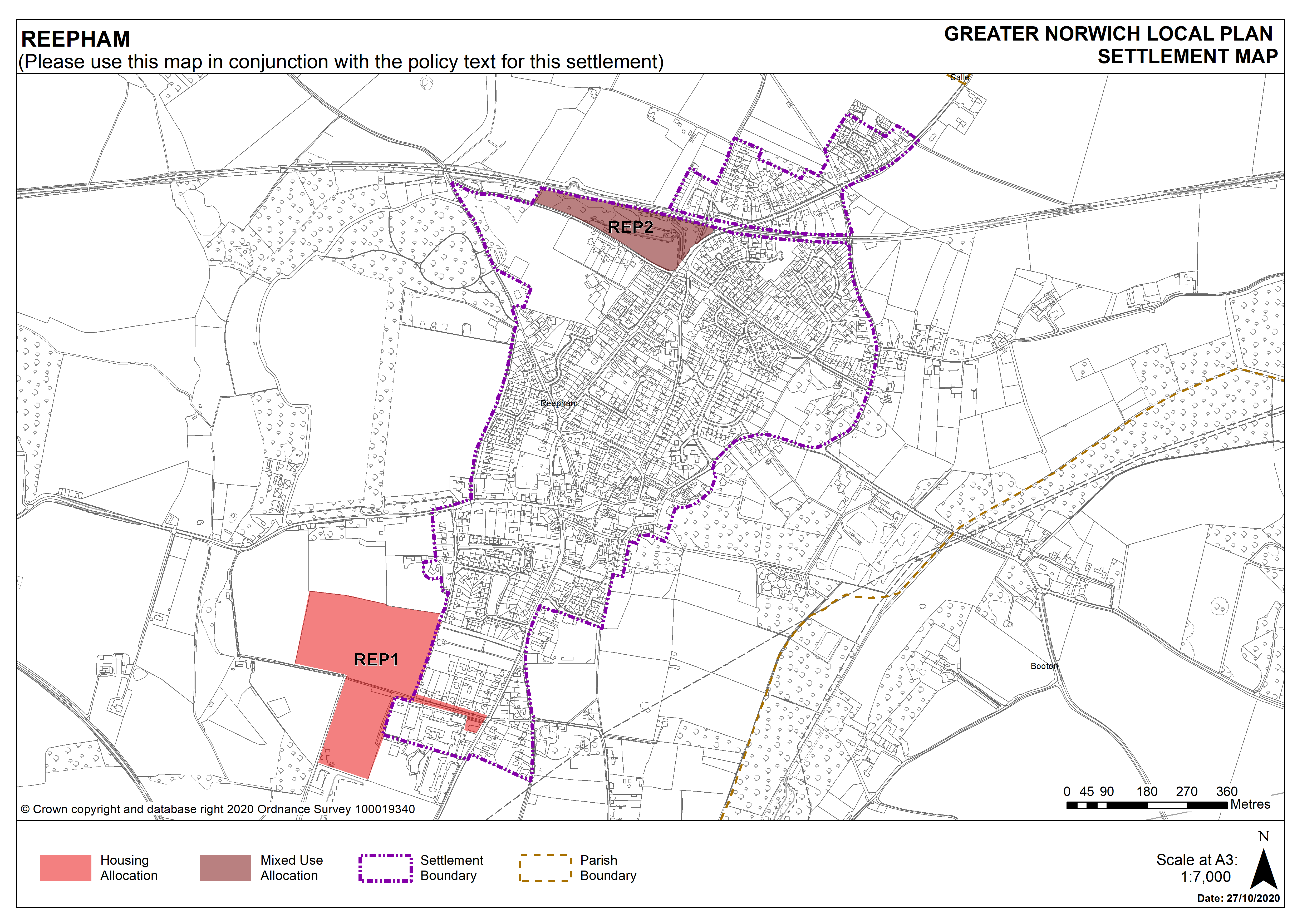 Reepham Settlement Map