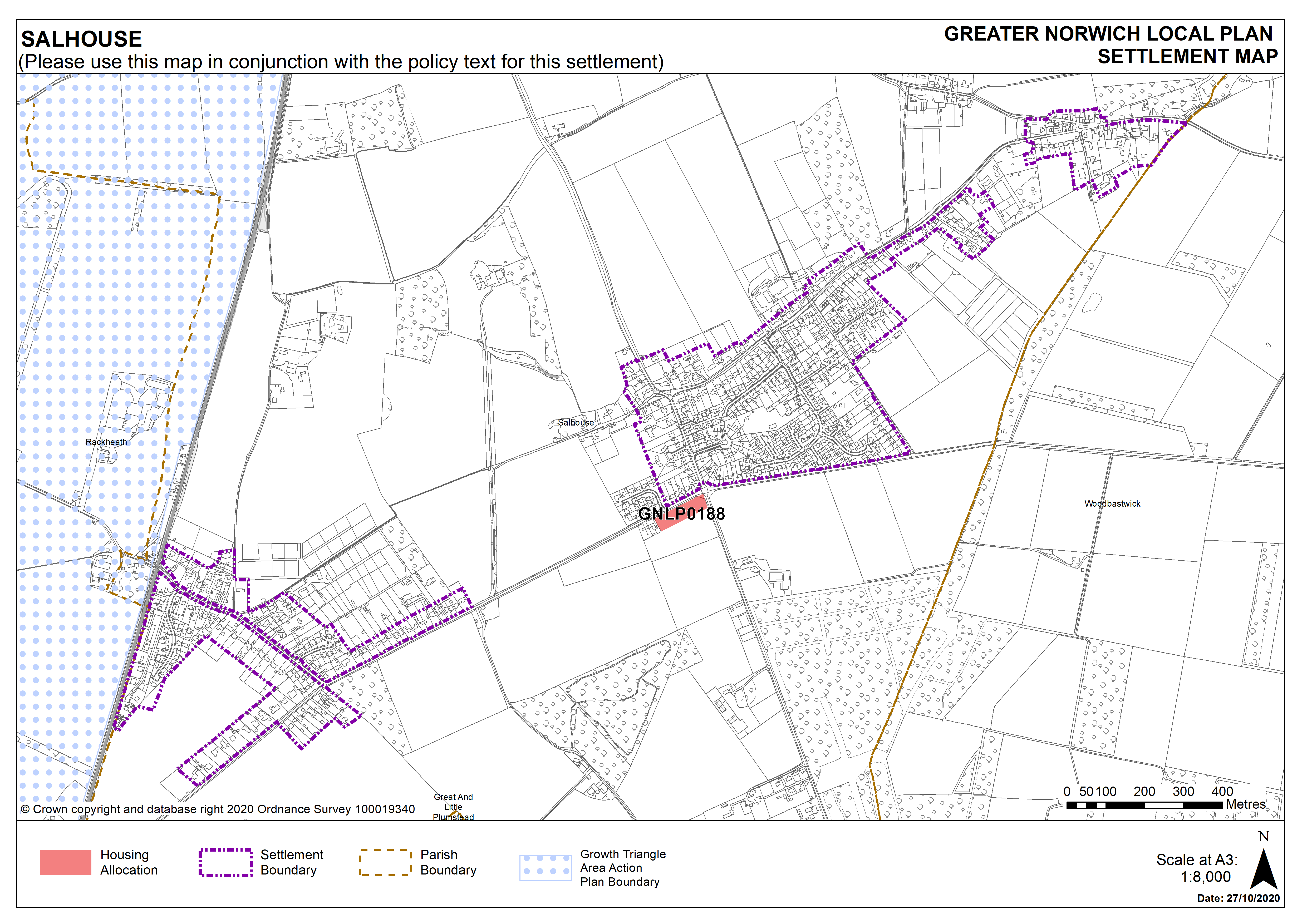 Salhouse, Woodbastwick and Ranworth Settlement Map