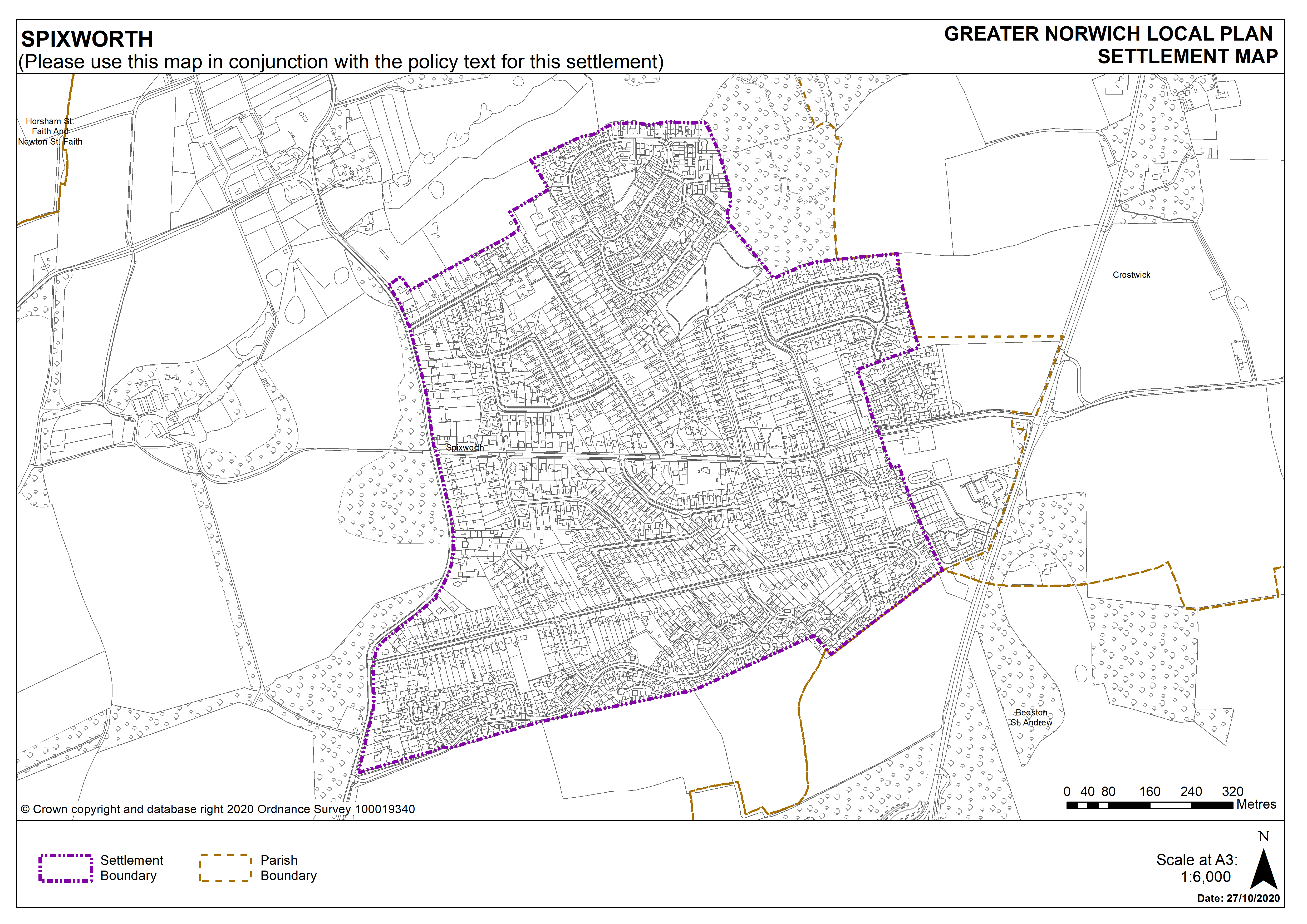 Spixworth and Crostwick Settlement Map