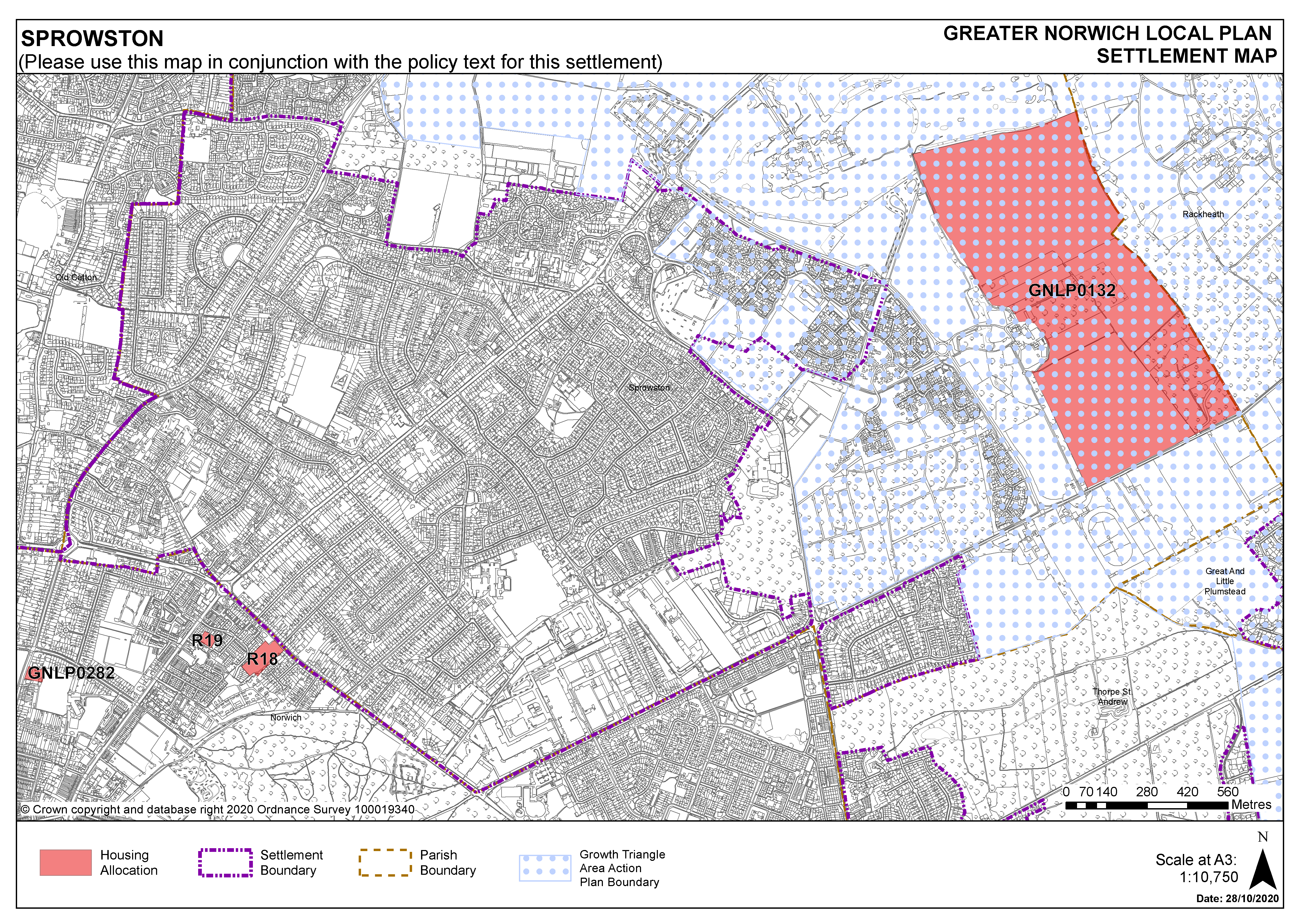 Sprowston Settlement Map