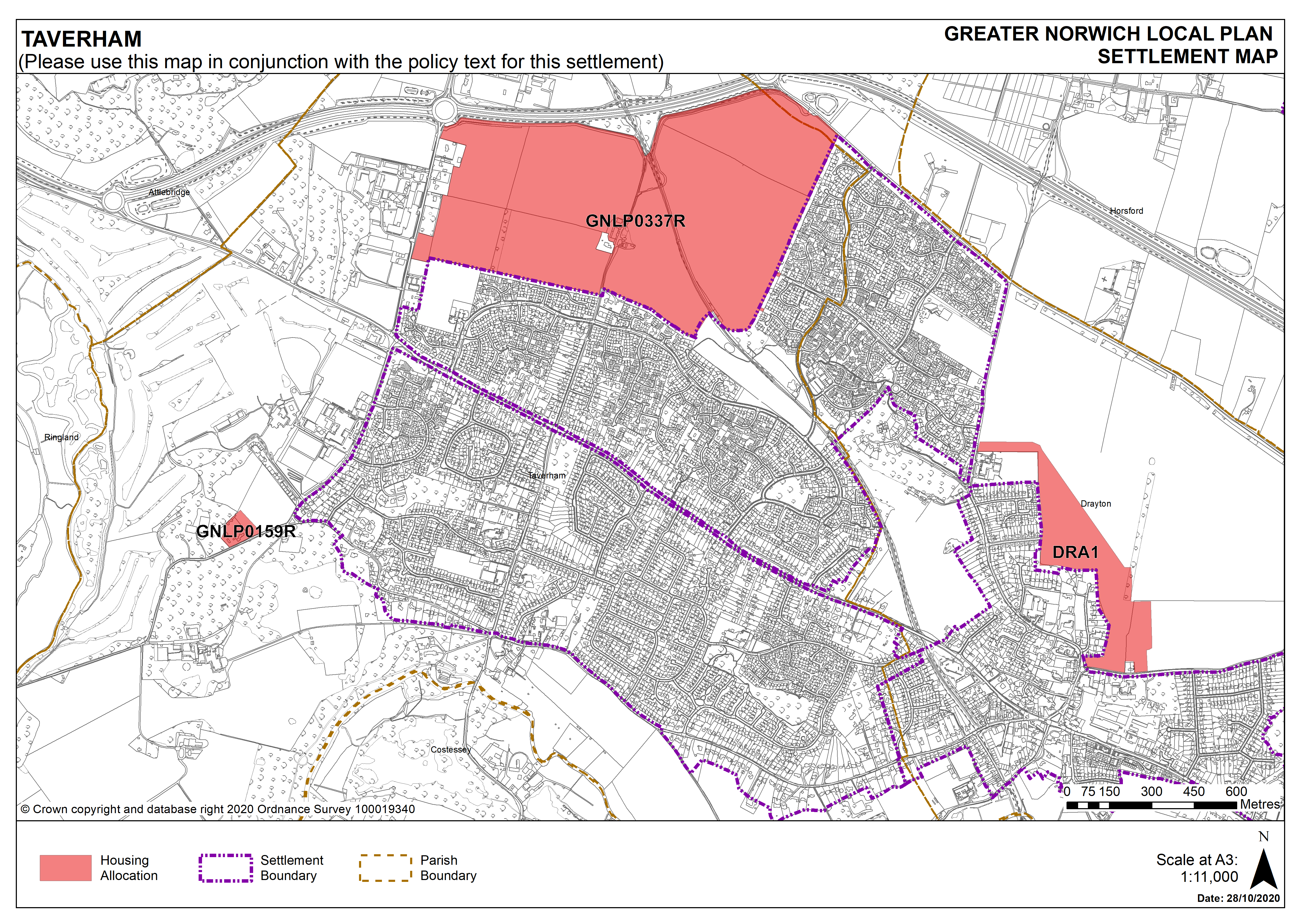 Taverham Settlement Map