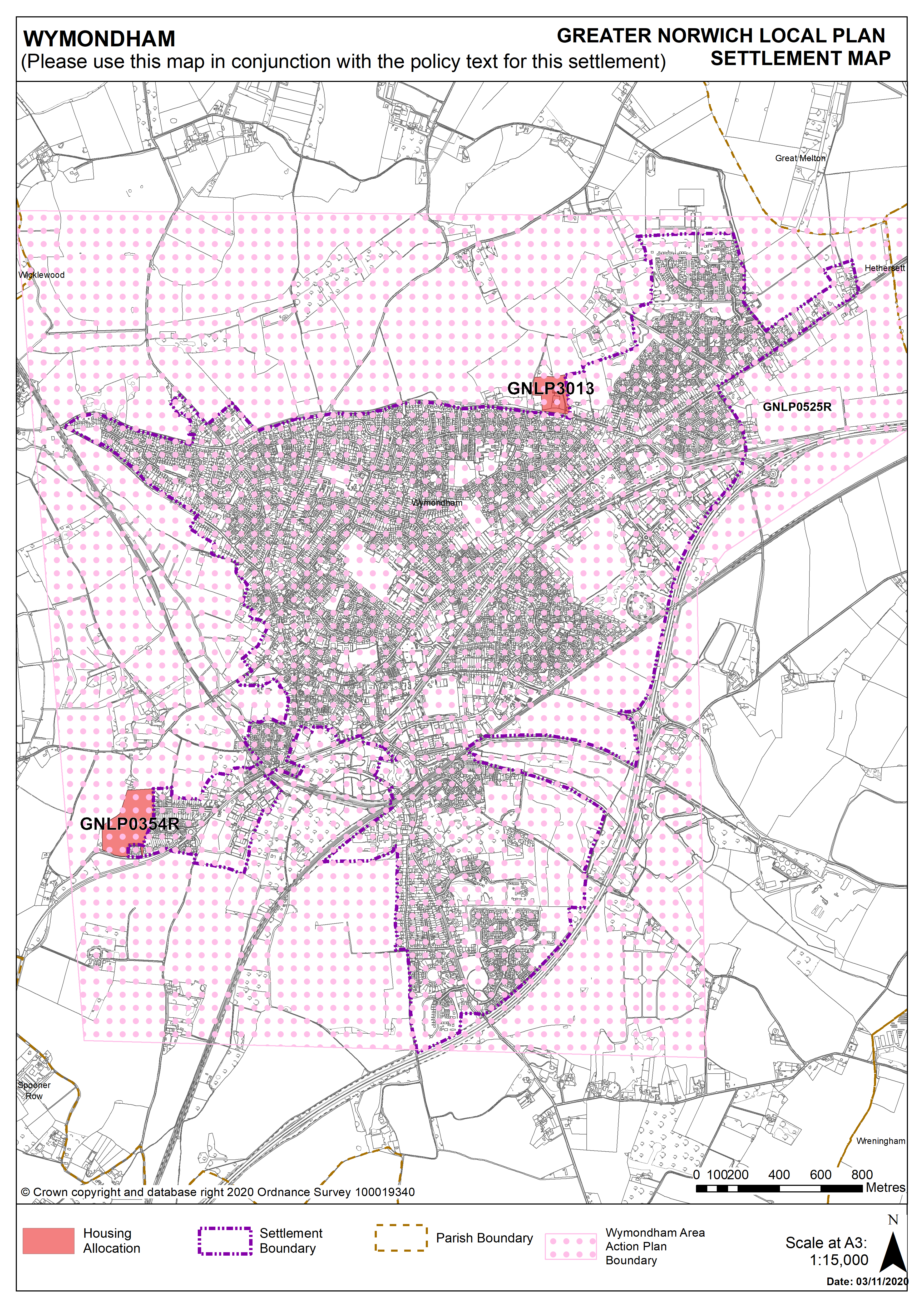 Wymondham Settlement Map