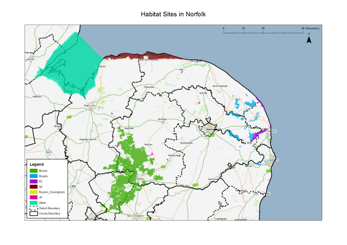 Map 4 - Major Habitat Sites in Norfolk